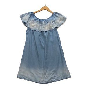 new Celebrity Pink chambray‎ dress mini embroidered S small (NO BELT)